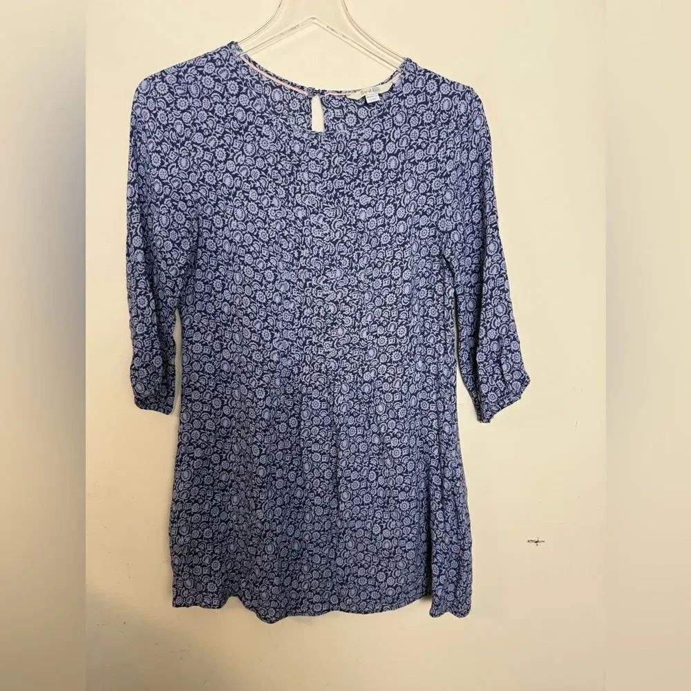Boden Aurelia Tunic Top Style W0003 Paisley Blue Flowy 6R